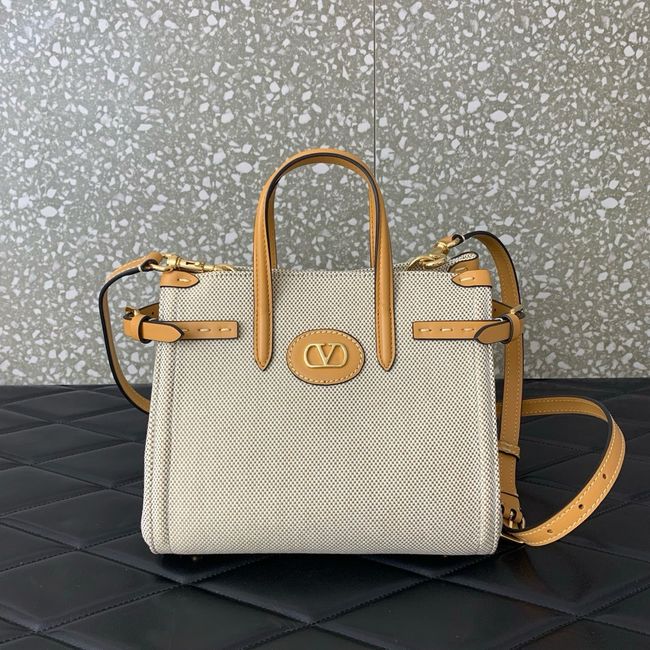 ALENTINO GARAVANI ANTIBES small Canvas leather bag WB0R20 tobacco ALENTINO GARAVANI ANTIBES small Canvas leather bag WB0R20 tobacco