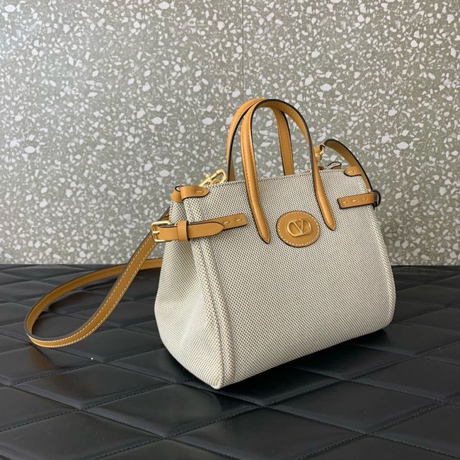 ALENTINO GARAVANI ANTIBES small Canvas leather bag WB0R20 tobacco ALENTINO GARAVANI ANTIBES small Canvas leather bag WB0R20 tobacco