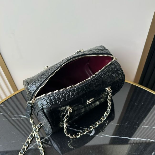 Chanel Clutch with chain Crocodile Embossed AS4474 Black Chanel Clutch with chain Crocodile Embossed AS4474 Black