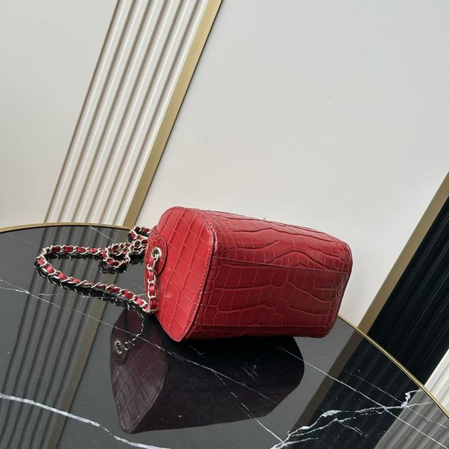 Chanel Clutch with chain Crocodile Embossed AS4474 red Chanel Clutch with chain Crocodile Embossed AS4474 red