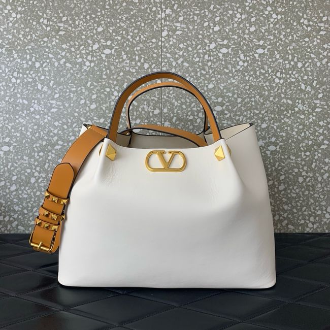 VALENTINO Medium Sheepskin Shoulder Bag 0112L white&brown