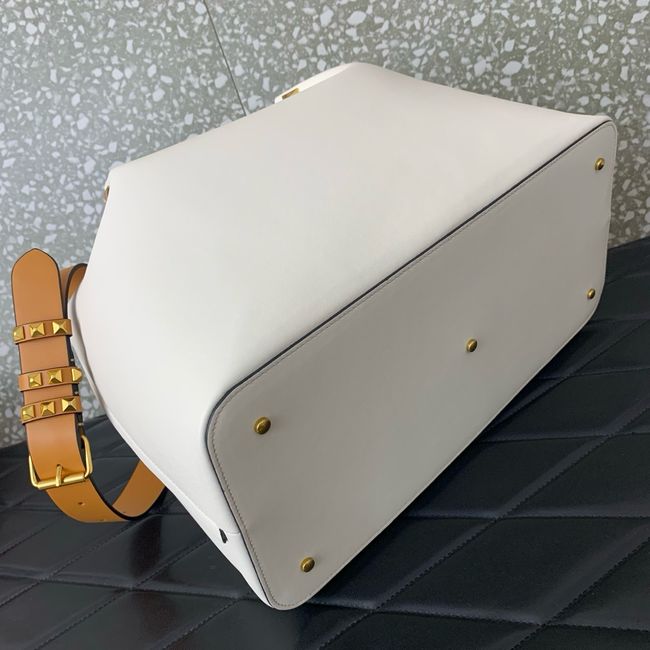 VALENTINO Medium Sheepskin Shoulder Bag 0112L white&brown