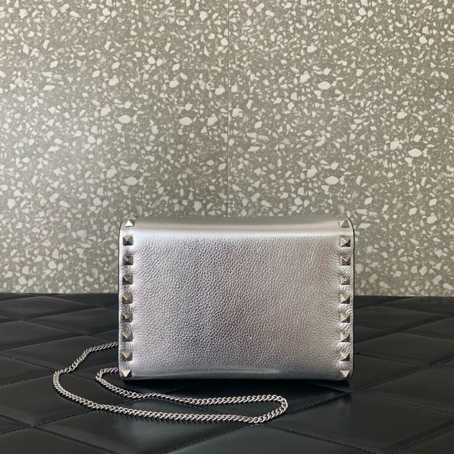 VALENTINO ROCKSTUD Small Calfskin Handbag VA088 Silver