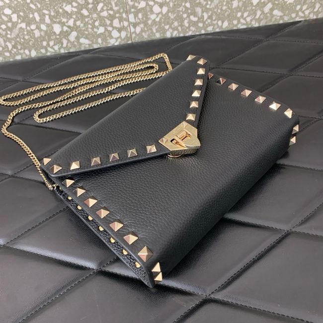 VALENTINO ROCKSTUD Small Calfskin Handbag VA088 black&gold VALENTINO ROCKSTUD Small Calfskin Handbag VA088 black&gold