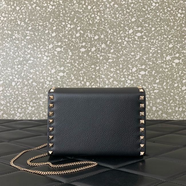 VALENTINO ROCKSTUD Small Calfskin Handbag VA088 black&gold VALENTINO ROCKSTUD Small Calfskin Handbag VA088 black&gold