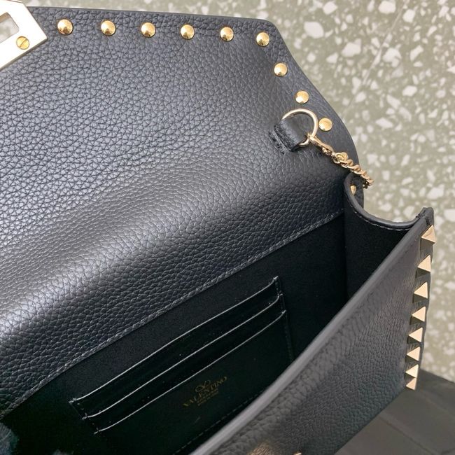 VALENTINO ROCKSTUD Small Calfskin Handbag VA088 black&gold VALENTINO ROCKSTUD Small Calfskin Handbag VA088 black&gold