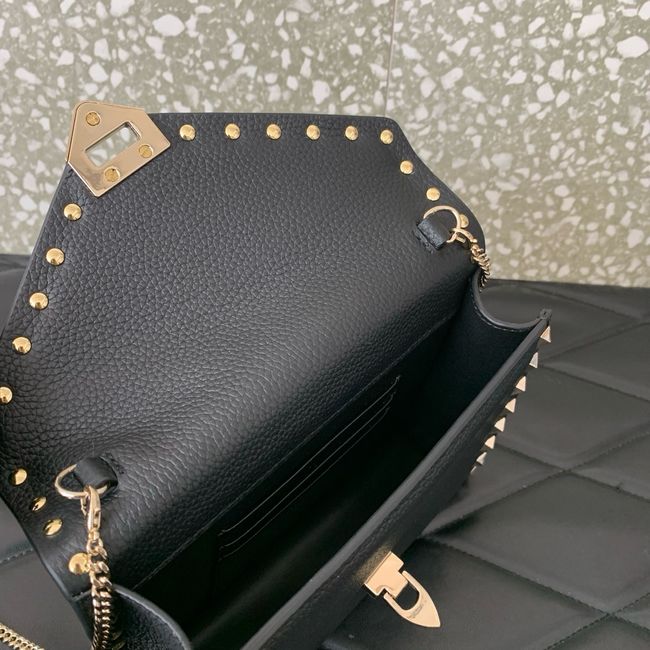 VALENTINO ROCKSTUD Small Calfskin Handbag VA088 black&gold VALENTINO ROCKSTUD Small Calfskin Handbag VA088 black&gold
