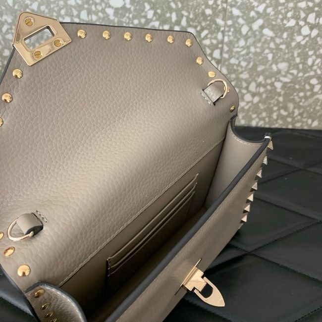 VALENTINO ROCKSTUD Small Calfskin Handbag VA088 gray VALENTINO ROCKSTUD Small Calfskin Handbag VA088 gray