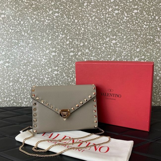 VALENTINO ROCKSTUD Small Calfskin Handbag VA088 gray VALENTINO ROCKSTUD Small Calfskin Handbag VA088 gray