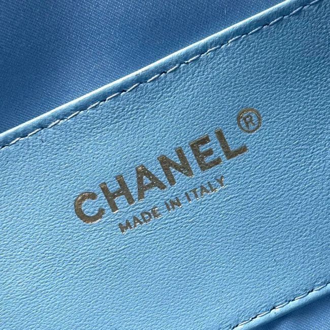 CHANEL 25 SMALL HANDBAG AS5293 sky blue CHANEL 25 SMALL HANDBAG AS5293 sky blue