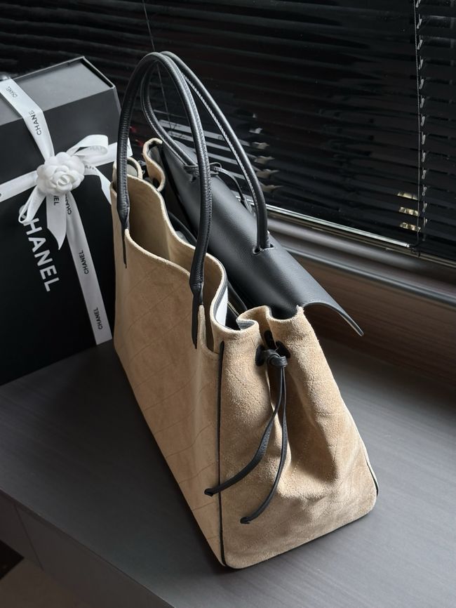 Chanel Large Shopping Bag AS6289 black&dark Beige Chanel Large Shopping Bag AS6289 black&dark Beige