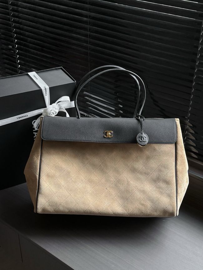 Chanel Large Shopping Bag AS6289 black&dark Beige Chanel Large Shopping Bag AS6289 black&dark Beige