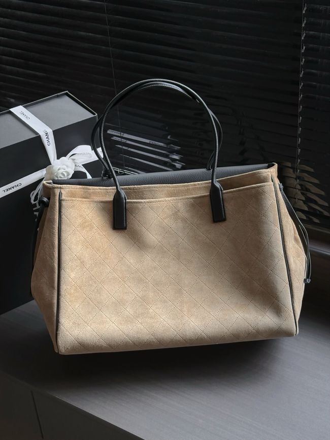 Chanel Large Shopping Bag AS6289 black&dark Beige Chanel Large Shopping Bag AS6289 black&dark Beige