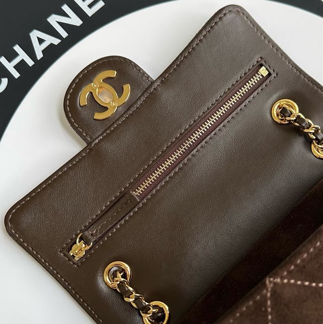 Chanel Suede Calfskin Shoulder Bag AS6627 brown Chanel Suede Calfskin Shoulder Bag AS6627 brown