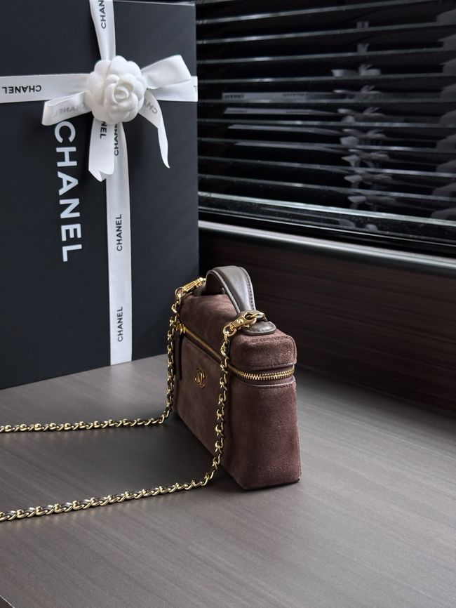 Chanel Vanity with chain AP5346 dark brown Chanel Vanity with chain AP5346 dark brown