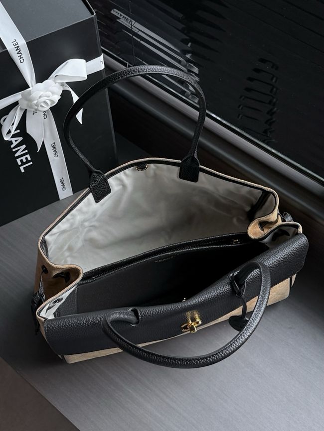 Chanel Shopping Bag AS6428 Dark Beige & Black Chanel Shopping Bag AS6428 Dark Beige & Black