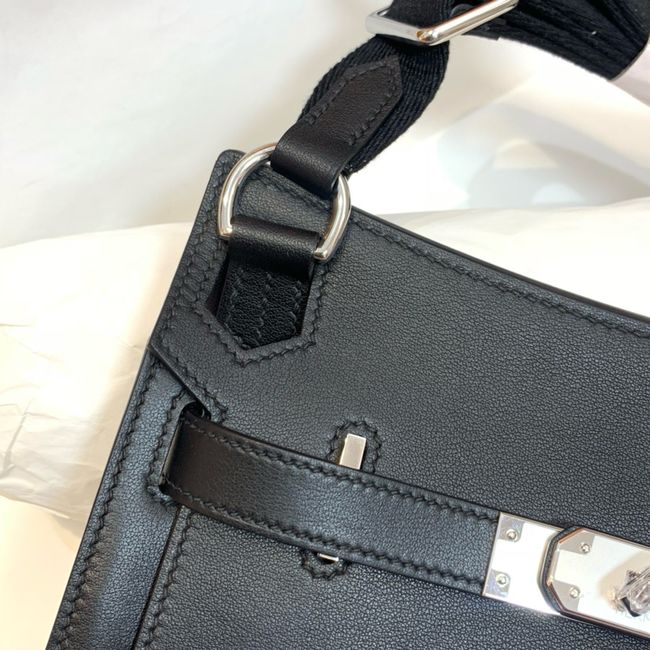 Hermes Jypsiere mini shoulder bag H088004 black &silver buckle Hermes Jypsiere mini shoulder bag H088004 black &silver buckle