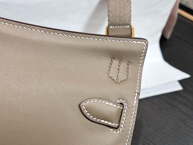 Hermes Jypsiere mini shoulder bag H088004 light gray &gold buckle Hermes Jypsiere mini shoulder bag H088004 light gray &gold buckle
