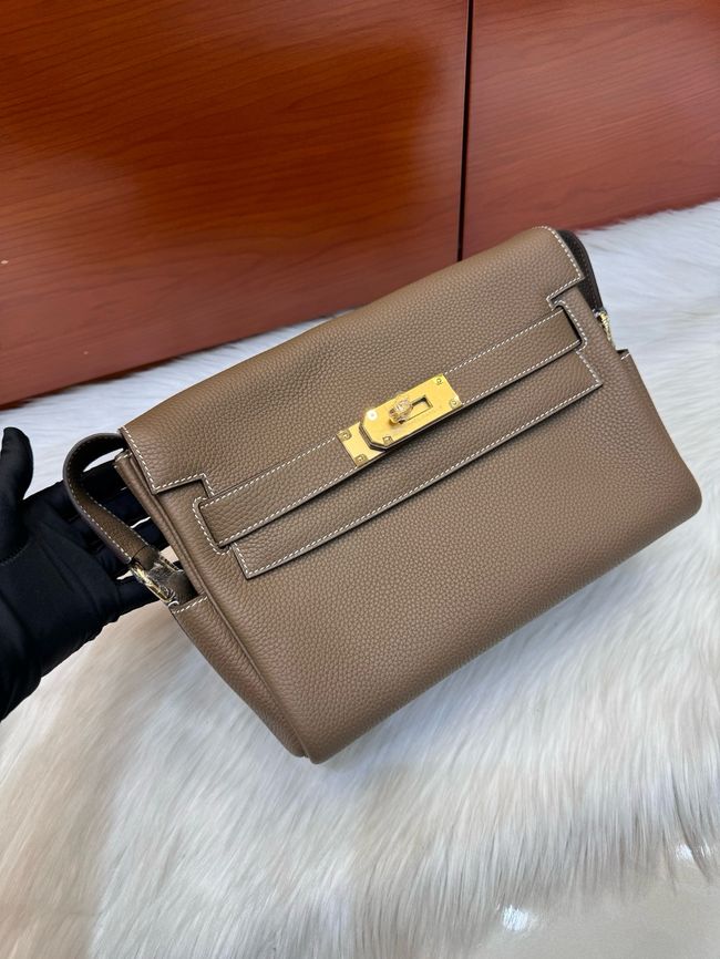 Hermes kelly messenger bag H08801 bark color Hermes kelly messenger bag H08801 bark color