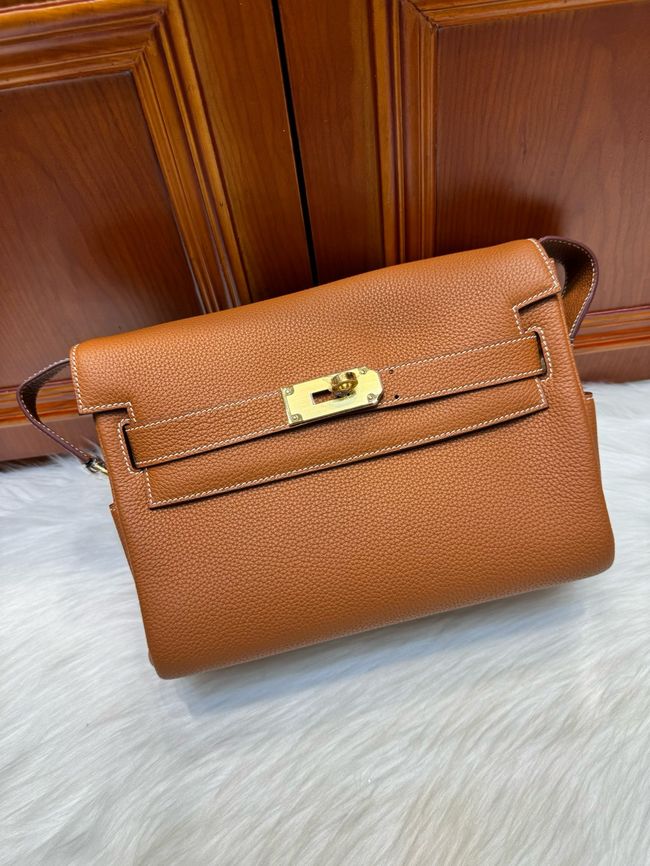 Hermes kelly messenger bag H08801 golden brown