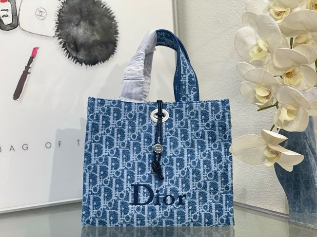 Dior Promenade Shopping Bag Oblique Jacquard M1415 blue Dior Promenade Shopping Bag Oblique Jacquard M1415 blue