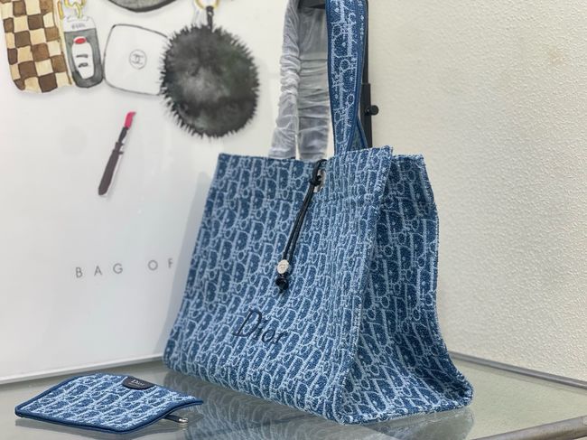 Dioriviera Medium Spongy Book Tote Blue Spongy Dior Oblique Fabric M1461PD Dioriviera Medium Spongy Book Tote Blue Spongy Dior Oblique Fabric M1461PD