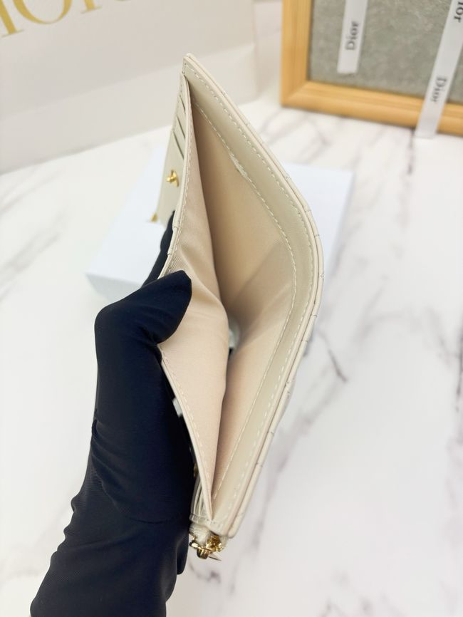 Lady Dior Dahlia Wallet Craie Cannage Lambskin S2065-1 Lady Dior Dahlia Wallet Craie Cannage Lambskin S2065-1