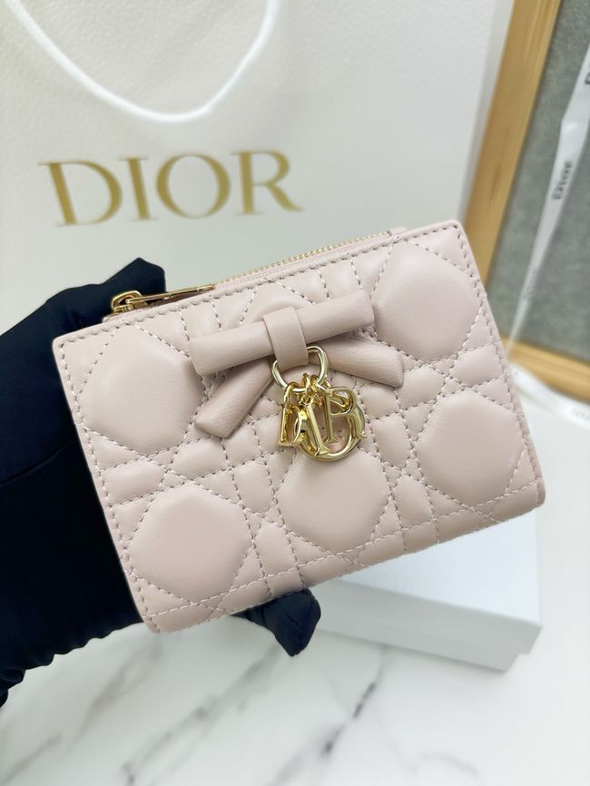 Lady Dior Dahlia Wallet Craie Cannage Lambskin S2065-3 Lady Dior Dahlia Wallet Craie Cannage Lambskin S2065-3