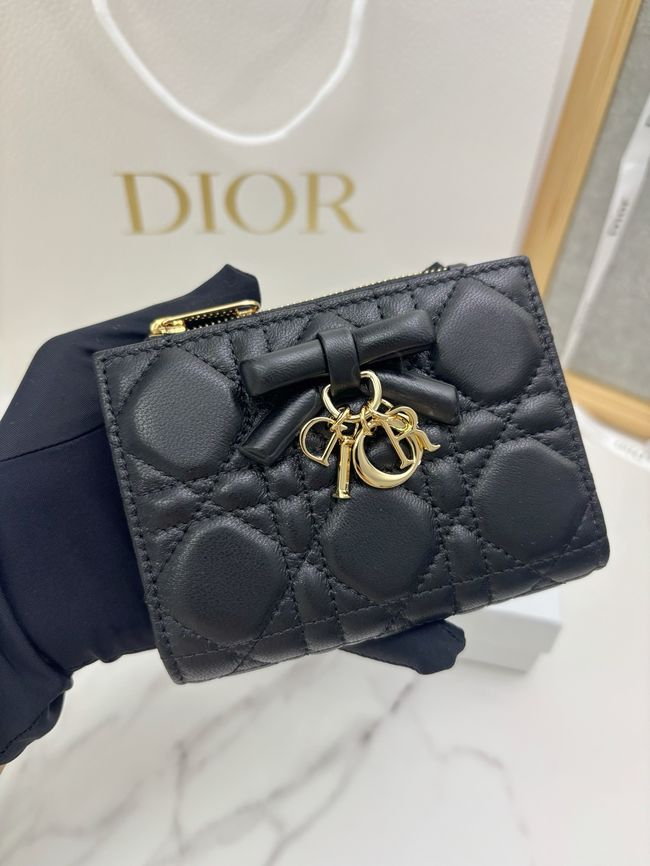 Lady Dior Dahlia Wallet Craie Cannage Lambskin S2065-6