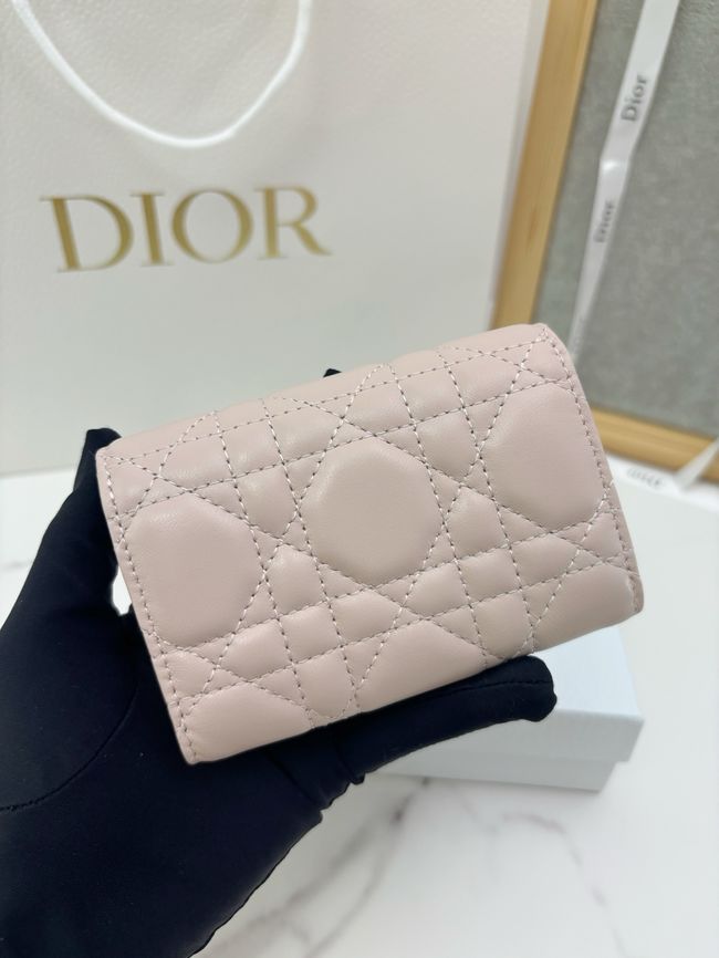 Lady Dior Dahlia card holder Craie Cannage Lambskin S2067-8 Lady Dior Dahlia card holder Craie Cannage Lambskin S2067-8
