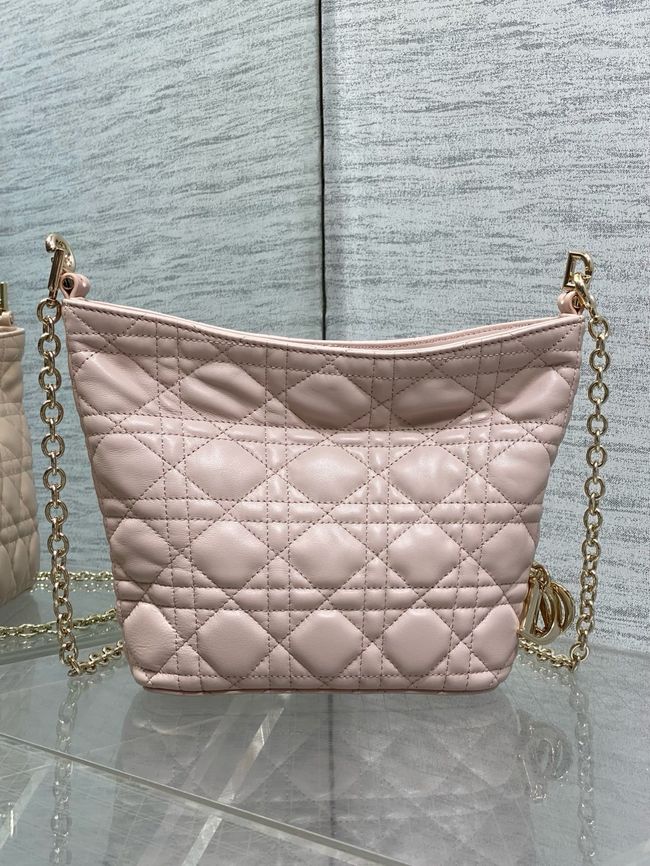 Mini Dior Toujours Hobo Bag Cannage Lambskin M2868O Ballet Pink