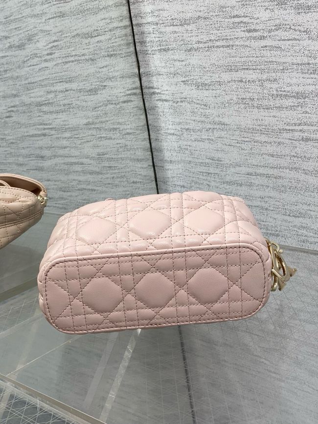 Mini Dior Toujours Hobo Bag Cannage Lambskin M2868O Ballet Pink