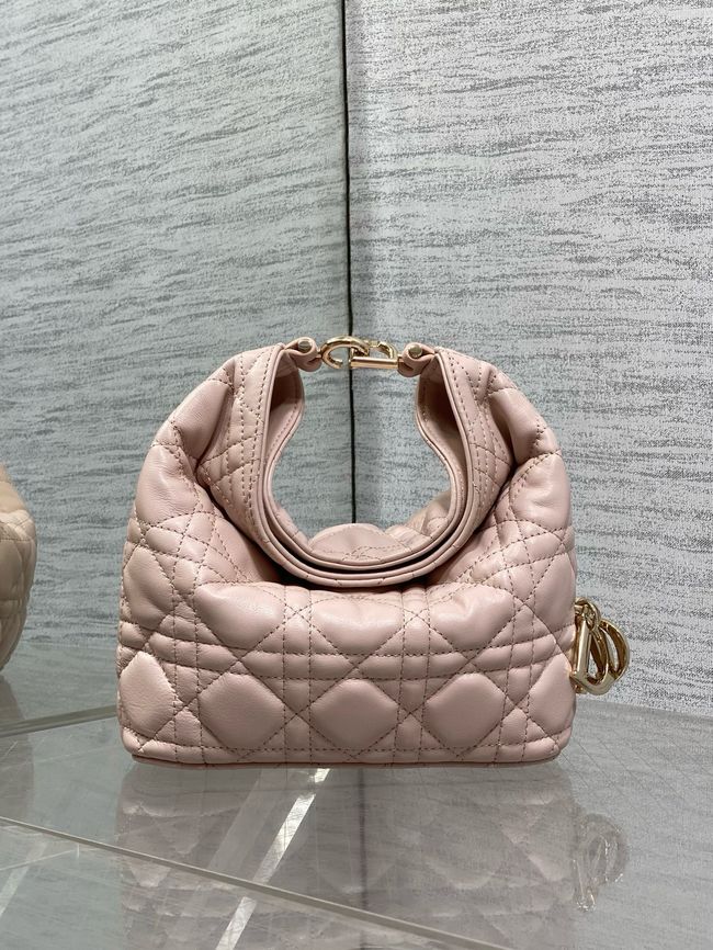 Mini Dior Toujours Hobo Bag Cannage Lambskin M2868O Ballet Pink