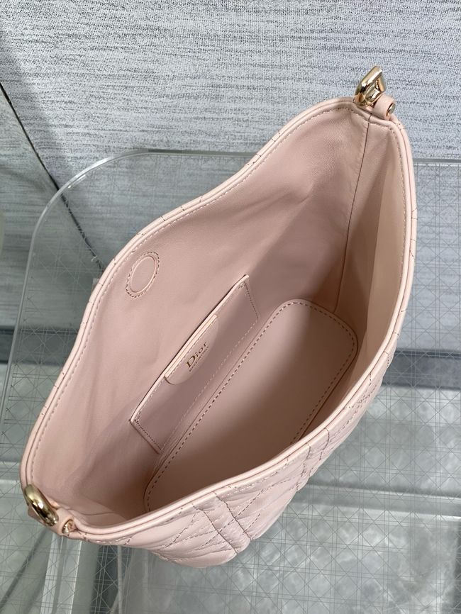 Mini Dior Toujours Hobo Bag Cannage Lambskin M2868O Ballet Pink