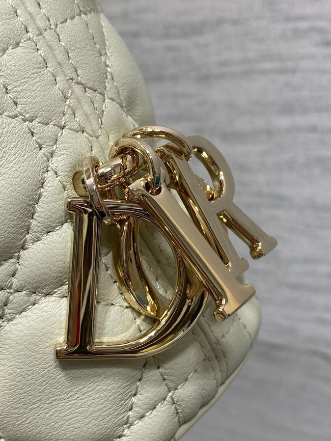 Mini Dior Toujours Hobo Bag Cannage Lambskin M2868O Ivory