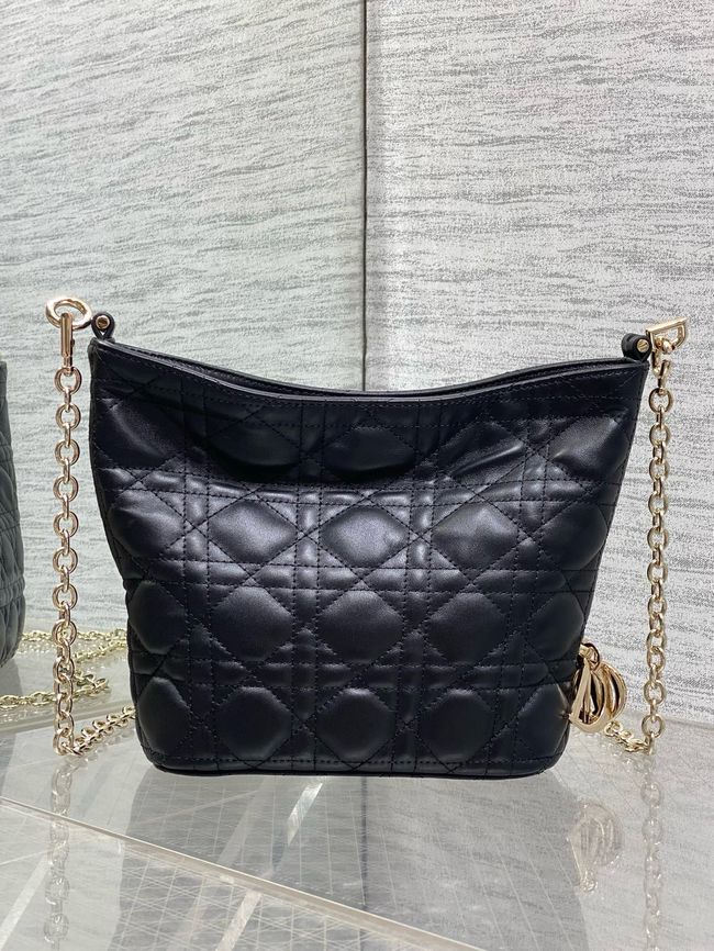 Mini Dior Toujours Hobo Bag Cannage Lambskin M2868O black