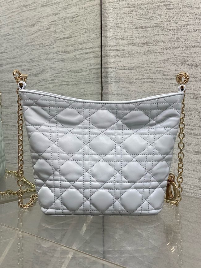 Mini Dior Toujours Hobo Bag Cannage Lambskin M2868O ice blue