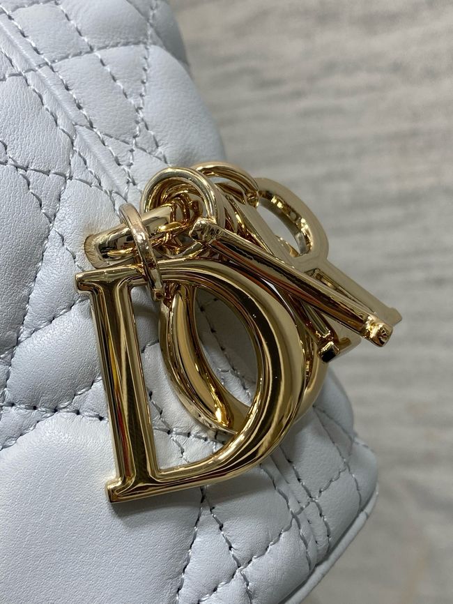 Mini Dior Toujours Hobo Bag Cannage Lambskin M2868O ice blue