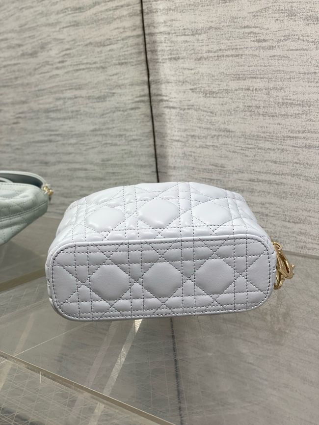 Mini Dior Toujours Hobo Bag Cannage Lambskin M2868O ice blue