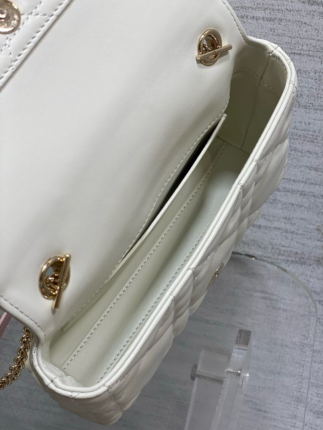 My Dior Mini Bag Cannage patent leather S0985PU white&PINK My Dior Mini Bag Cannage patent leather S0985PU white&PINK