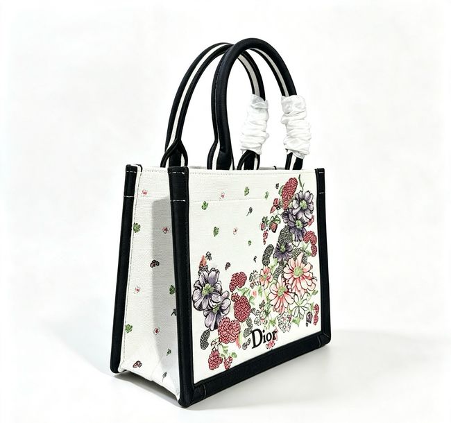Small Dior Book Tote with Strap Multicolor Dior Hortensia Garden Embroidery M1404OEU Small Dior Book Tote with Strap Multicolor Dior Hortensia Garden Embroidery M1404OEU
