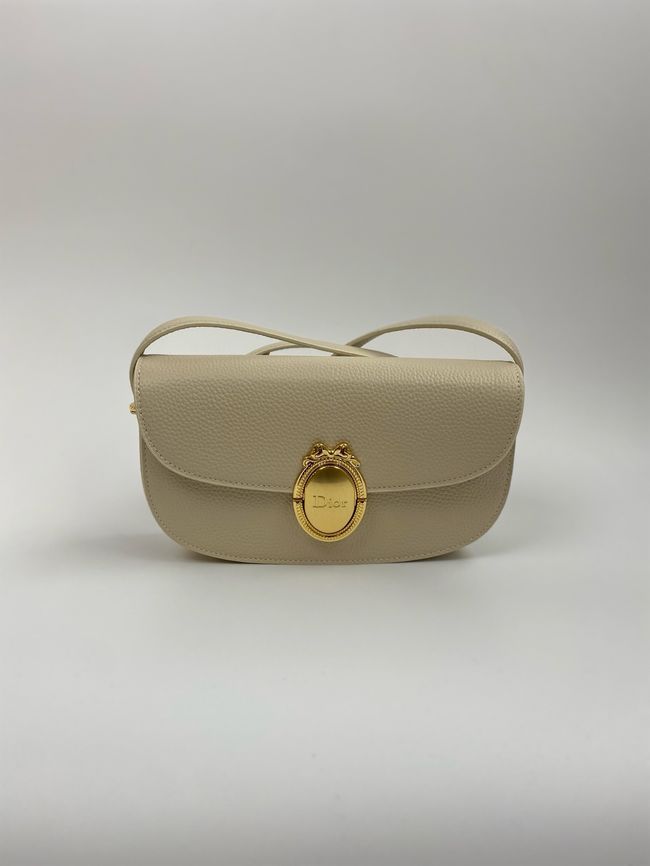 Small Dior Medaillon Flap Bag Grained Calfskin M3919Q Trench Small Dior Medaillon Flap Bag Grained Calfskin M3919Q Trench