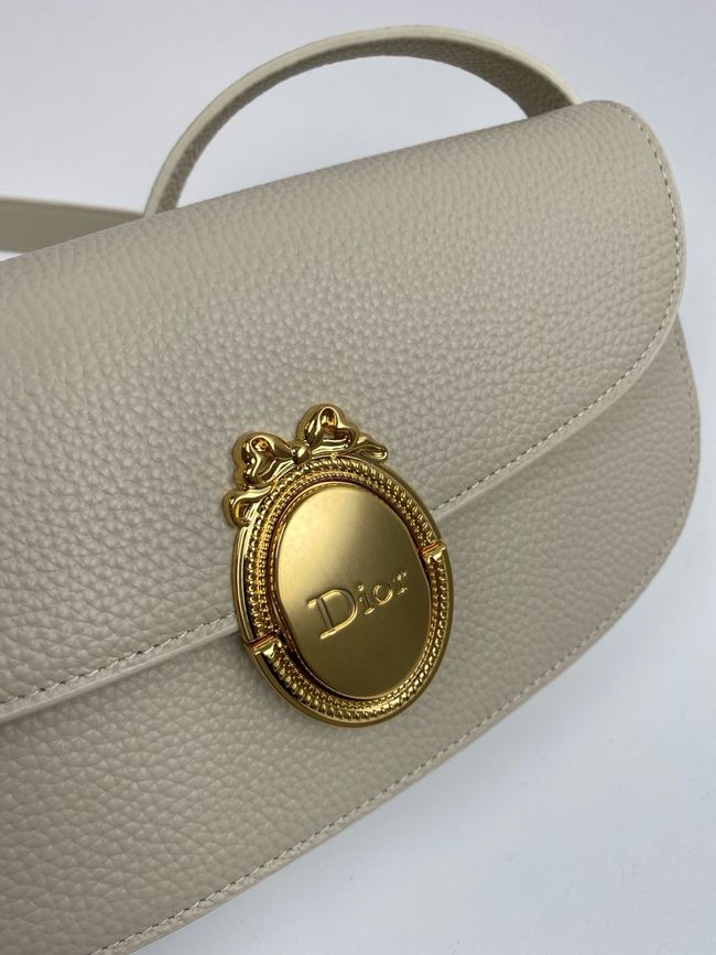 Small Dior Medaillon Flap Bag Grained Calfskin M3919Q Trench Small Dior Medaillon Flap Bag Grained Calfskin M3919Q Trench