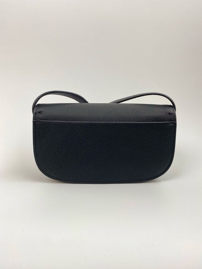 Small Dior Medaillon Flap Bag Grained Calfskin M3919Q black