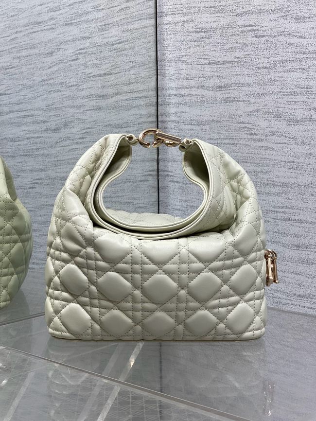 Small Dior Toujours Hobo Bag Cannage Lambskin M2867O Ivory Small Dior Toujours Hobo Bag Cannage Lambskin M2867O Ivory