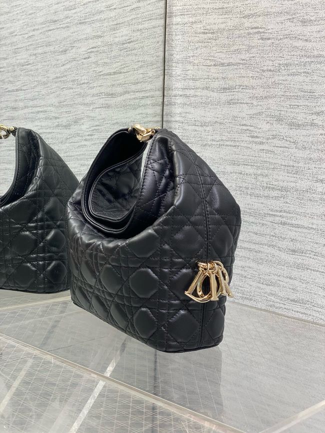 Small Dior Toujours Hobo Bag Cannage Lambskin M2867O black Small Dior Toujours Hobo Bag Cannage Lambskin M2867O black