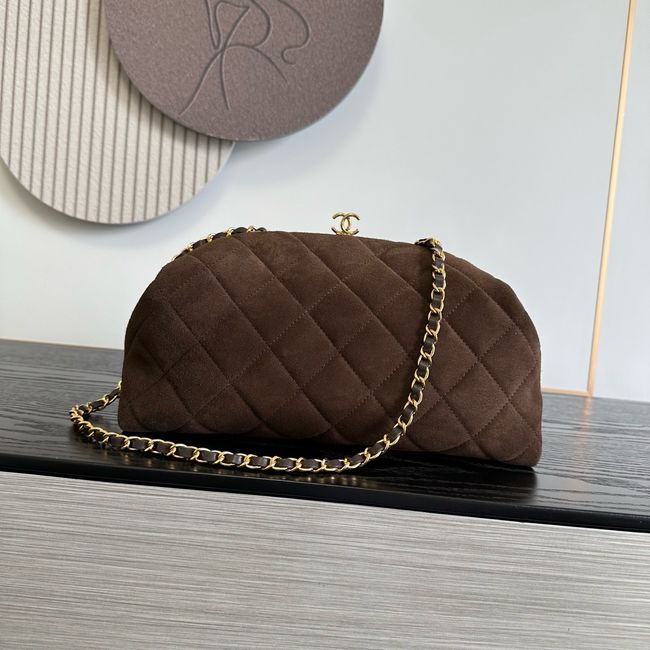 Chanel Clutch with chain AP5252 Dark Brown Chanel Clutch with chain AP5252 Dark Brown