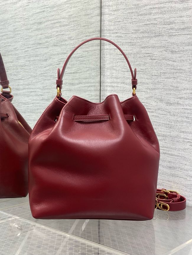 Dior Calfskin Medium Tote Bag 67534 burgundy