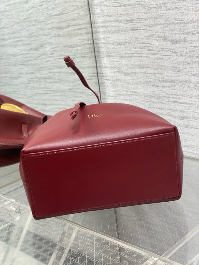 Dior Calfskin Medium Tote Bag 67534 burgundy