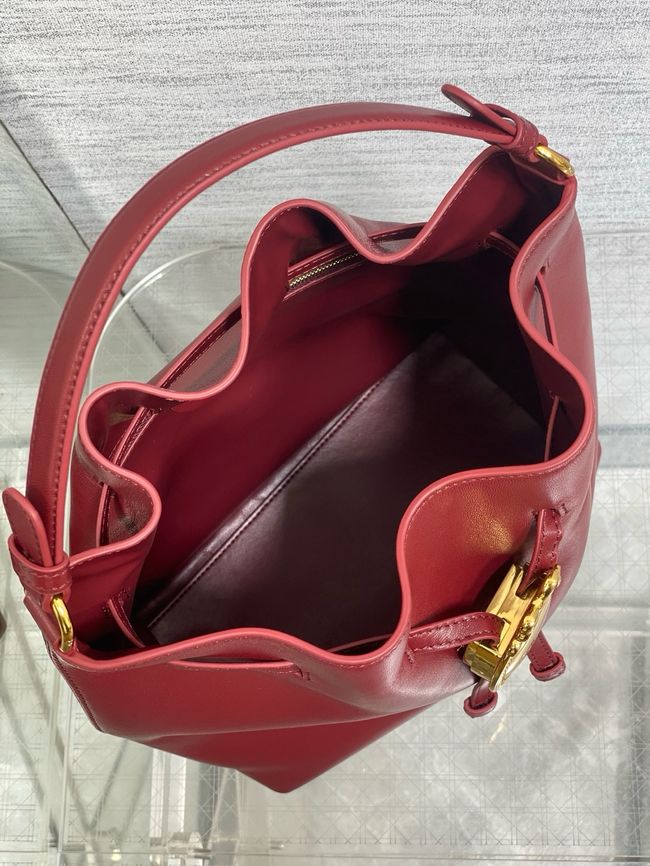 Dior Calfskin Medium Tote Bag 67534 burgundy